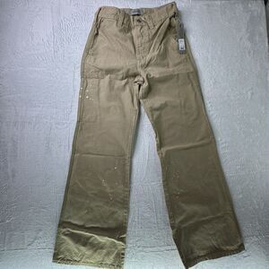 Hudson Luca Wide Leg Carpenter Size 29 Beige Paint Splatter Baggy Work Jeans NWT